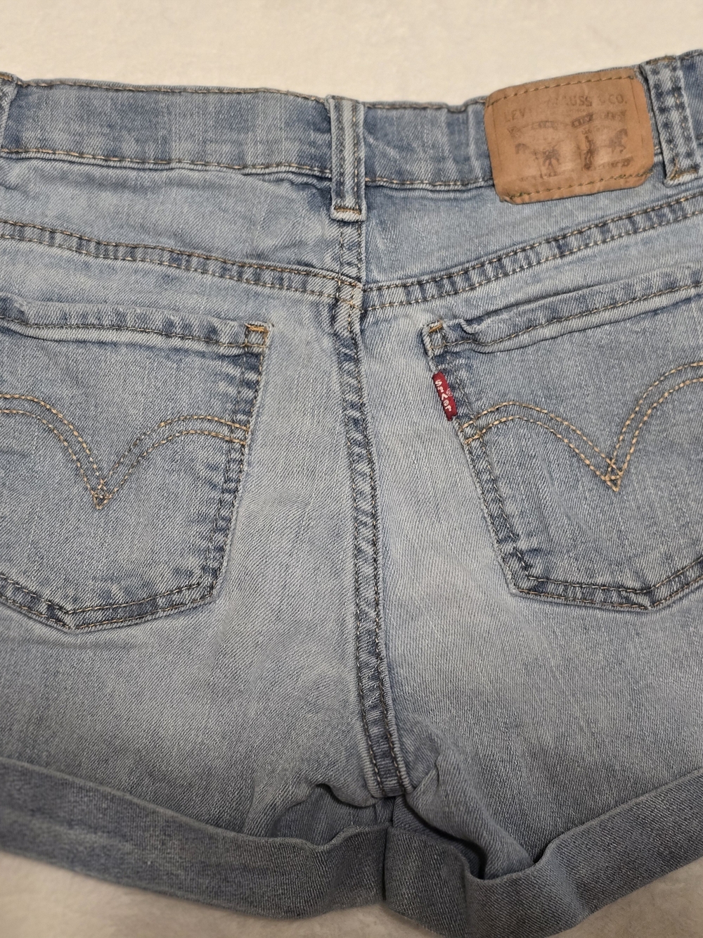 Girls Levi's Light Blue High Rise Denim Jeans Shorts